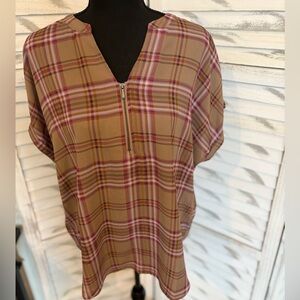 Maurices Vibrant Plaid Top